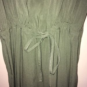 Green 1-inch strap green dress